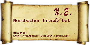 Nussbacher Erzsébet névjegykártya